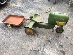 Amt vintage pedal tractor Ertl Car Farm John Deere Trailer