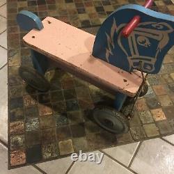 Antique 1900' Vintage Owned 100 yr Kids Toddler Ride-On Push/Kick Child Scooter