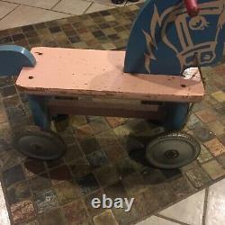 Antique 1900' Vintage Owned 100 yr Kids Toddler Ride-On Push/Kick Child Scooter