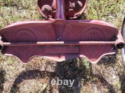 Antique 1948 Red Metal Boys/Girls Tricycle WithWire Basket & Hard Rubber Tires