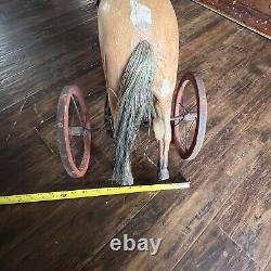 Antique 23 Child's Ride On Horse Tricycle Composite Horse Cast Iron Base