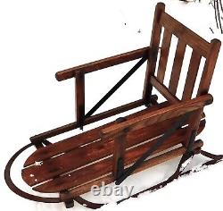Antique 32 Long 1920's FLEXIBLE FLYER NO. 28 Metal & Wood Child's Pull Sled