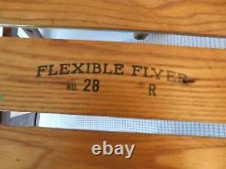Antique 32 Long 1920's FLEXIBLE FLYER NO. 28 Metal & Wood Child's Pull Sled