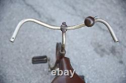 Antique Bicycle Trike Keystone Bell leather seat Prewar Bike Tricycle Red Old
