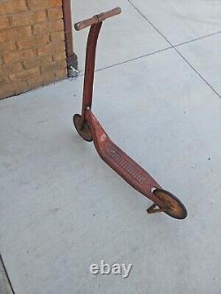 Antique Red 1940's Schilling 501 Kick Scooter Vintage Scooter Children