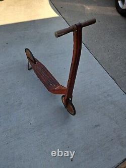 Antique Red 1940's Schilling 501 Kick Scooter Vintage Scooter Children