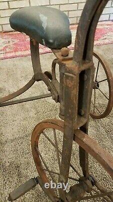 Antique Tricycle Wood & Metal wheels Vintage Kids trike 1890's