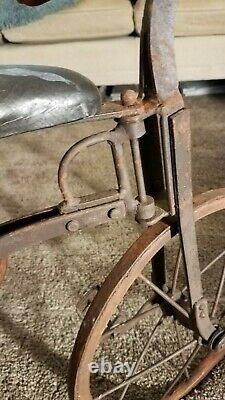 Antique Tricycle Wood & Metal wheels Vintage Kids trike 1890's