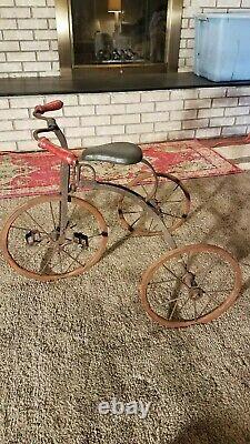 Antique Tricycle Wood & Metal wheels Vintage Kids trike 1890's