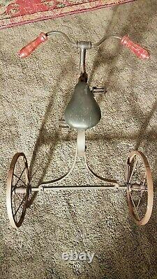 Antique Tricycle Wood & Metal wheels Vintage Kids trike 1890's