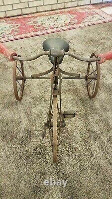 Antique Tricycle Wood & Metal wheels Vintage Kids trike 1890's