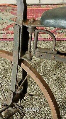 Antique Tricycle Wood & Metal wheels Vintage Kids trike 1890's