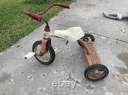 Antique Vintage Hedstrom Seat Metal Step-Up Kids Tricycle Worn-parts/repair