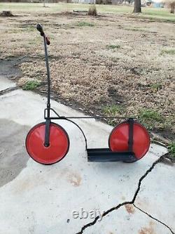 Antique Vintage Iron Metal Push Cart Scooter Rare Toy