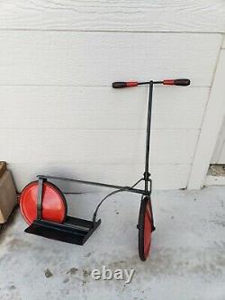 Antique Vintage Iron Metal Push Cart Scooter Rare Toy