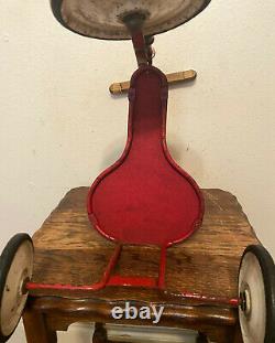 Antique Vintage Red Children's Kid's Tricycle Wood & Metal 18