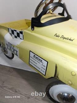 Antique Vintage-Taxi Cab Metal Pedal Car Instep City Taxi
