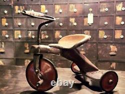 Antique Vintage Tricycle 1940's Loop Handlebar Solid Red Wheels Pat Applied For