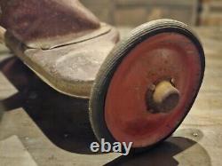 Antique Vintage Tricycle 1940's Loop Handlebar Solid Red Wheels Pat Applied For