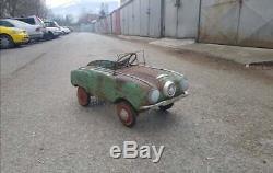 Antique Vintage metal pedal car Moskvich first series. USSR SOVIET 1969 years
