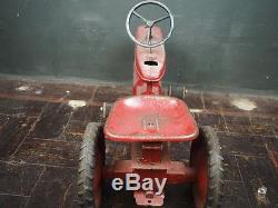 Antique Vtg Eska McCormick Farmall Red Pedal Tractor Toy