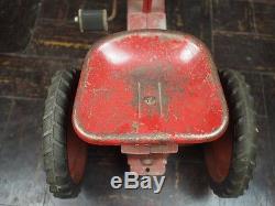 Antique Vtg Eska McCormick Farmall Red Pedal Tractor Toy