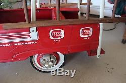 Antique Vtg Murray Fire Truck Engine Pedal Car All Original Press Steel Toy Car