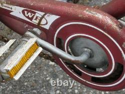 Antique Western Flyer Metal Rubber Boy Toy Tricycle Bicycle Yard Garden Art Tool