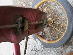 Antique Western Flyer Metal Rubber Boy Toy Tricycle Bicycle Yard Garden Art Tool