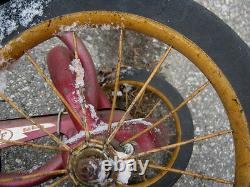 Antique Western Flyer Metal Rubber Boy Toy Tricycle Bicycle Yard Garden Art Tool