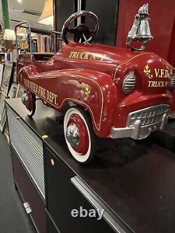 Beautiful Vintage All Metal Fire Truck Pedal Car