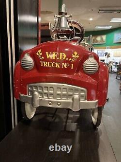 Beautiful Vintage All Metal Fire Truck Pedal Car
