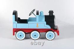 Blue Classic Vintage-Style Metal Train Pedal Car Full Size Perfect Gift Choice
