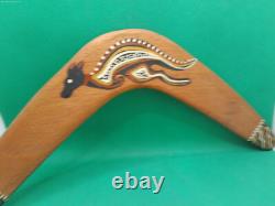 Boomerang Australian Dennis Bobongie wooden Kangaroo vintage