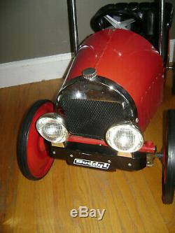 Buddy L Red Steel Pedal Car Vintage Retro Style Ride On In Very Rare