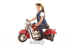 Child Riding Toy Battery Powered Vintage Indian Motorcycle Look Toddler Kids Blk