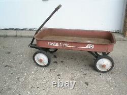 Classic Radio Flyer 90 Red Wagon Vintage Rusty Steel Rolls Great 1970s