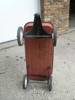 Classic Radio Flyer 90 Red Wagon Vintage Rusty Steel Rolls Great 1970s