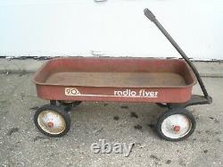 Classic Radio Flyer 90 Red Wagon Vintage Rusty Steel Rolls Great 1970s