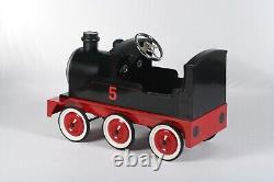 Classic Vintage-Style Black Train Pedal Car Grandparents' Perfect Gift Choice