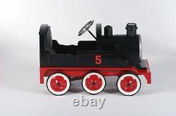Classic Vintage-Style Black Train Pedal Car Grandparents' Perfect Gift Choice