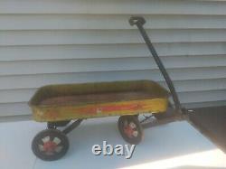 Collectible RARE Vintage Yellow S. S. KOBRA 400 Child's Pull Wagon #trl7