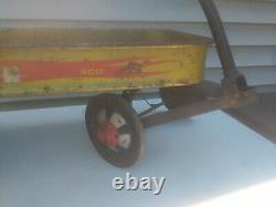 Collectible RARE Vintage Yellow S. S. KOBRA 400 Child's Pull Wagon #trl7