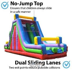 Commercial Inflatable Obstacle Course Double Slide Outdoor Game 19ft Tall Retro