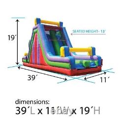 Commercial Inflatable Obstacle Course Double Slide Outdoor Game 19ft Tall Retro