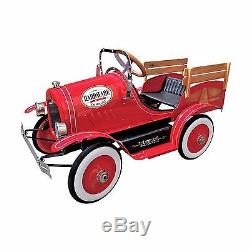 Deluxe Vintage Red Delivery Truck Pedal Car Ride On For Kids