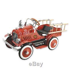 Dexton Deluxe Ride-On Fire Truck Roadster Pedal Car Ride Red Retro Toy Vintage
