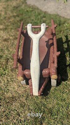 EXTREMELY RARE Vintage Hanna Barbara Flintstones Ride On Flint Wagon 1970s