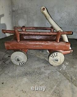 EXTREMELY RARE Vintage Hanna Barbara Flintstones Ride On Flint Wagon 1970s