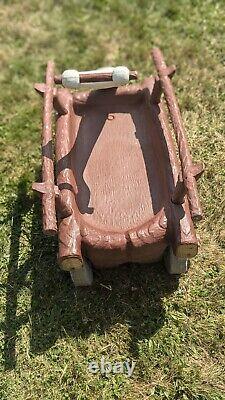 EXTREMELY RARE Vintage Hanna Barbara Flintstones Ride On Flint Wagon 1970s